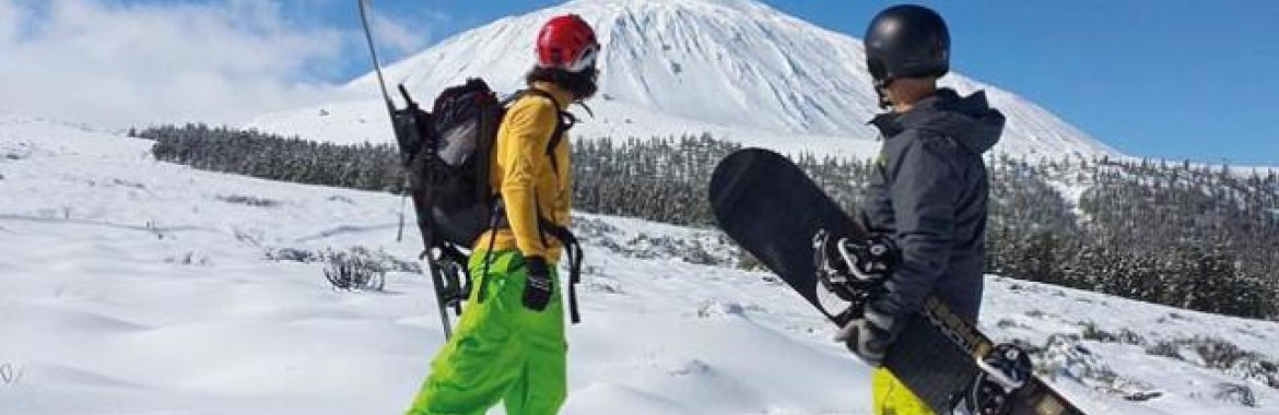 The Teide volcano in the snow.