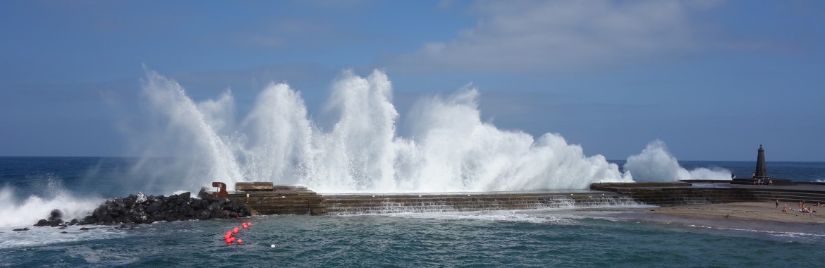 Die Wassertemperatur im Ozean in Teneriffa.